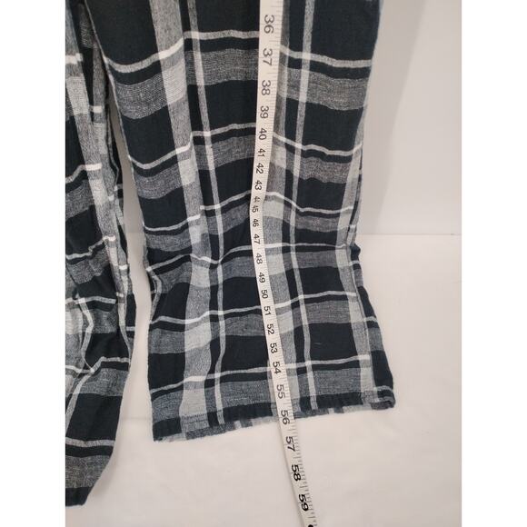 American Eagle Outfitters Black Gray Plaid Jumpsuit Belted Stretch Back Large - Picture 15 of 15